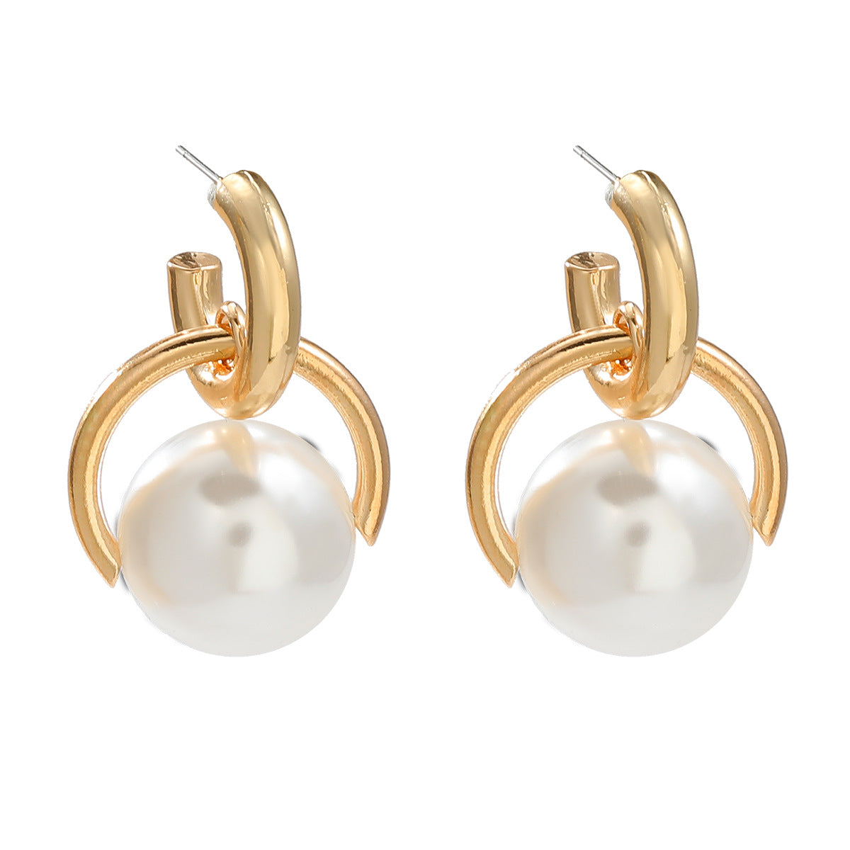 Wholesale Autumn and winter earrings spherical imitation pearl earrings girl heart alloy retro earrings jewelry